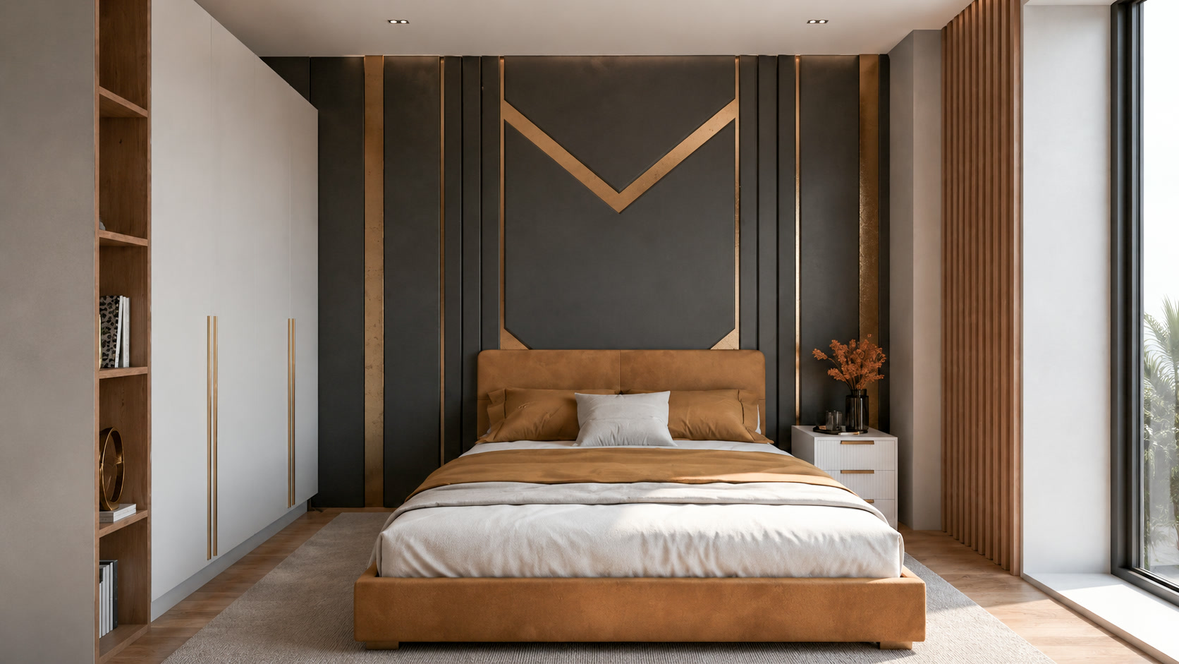 Apartament A1 The Icon Mamaia Nord, dormitor amenajat pentru apartament de vacanta sau investitie