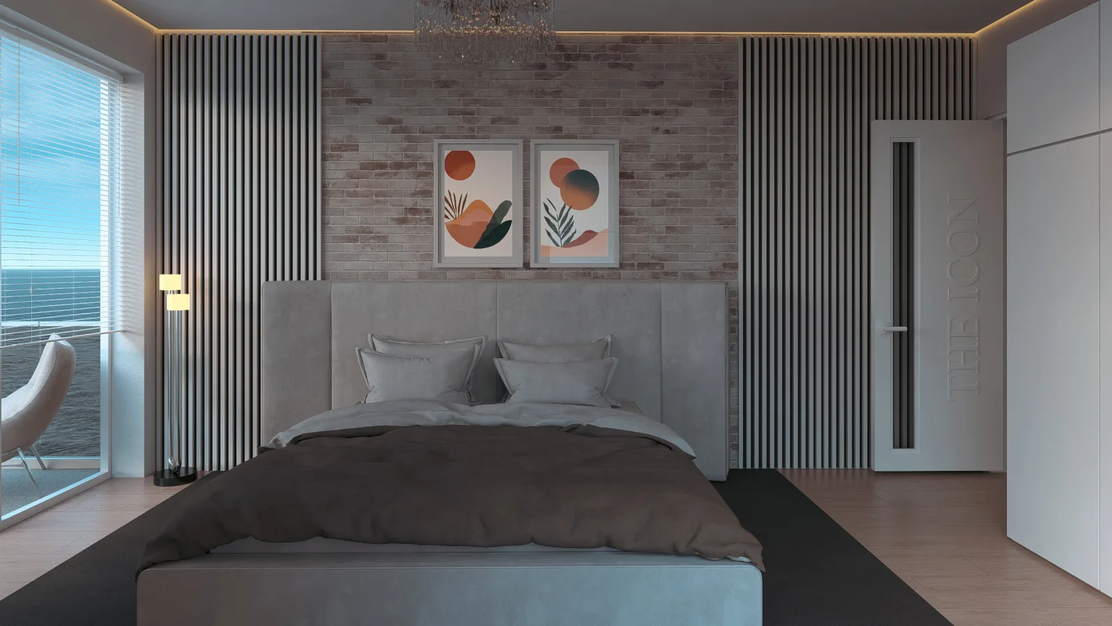 Apartament A3 The Icon Mamaia Nord, dormitor amenajat pentru apartament de vacanta sau investitie