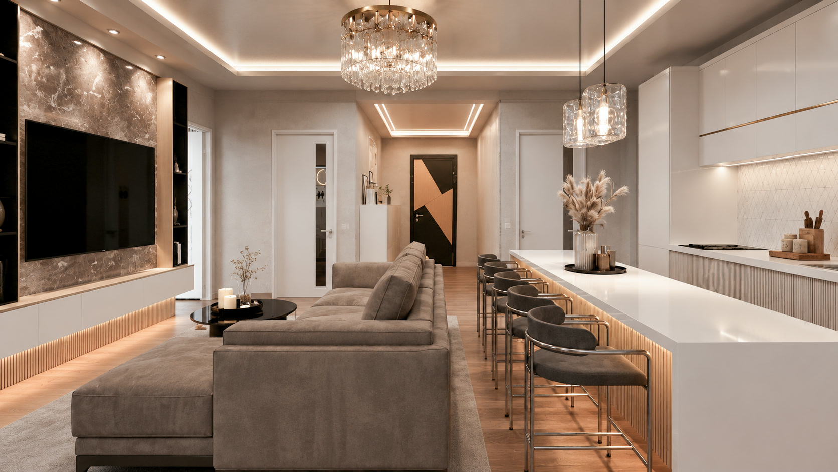 Apartament A3 - living 2 The Icon Mamaia Nord