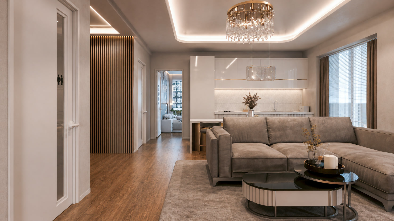 Apartament A3 - living 3 The Icon Mamaia Nord