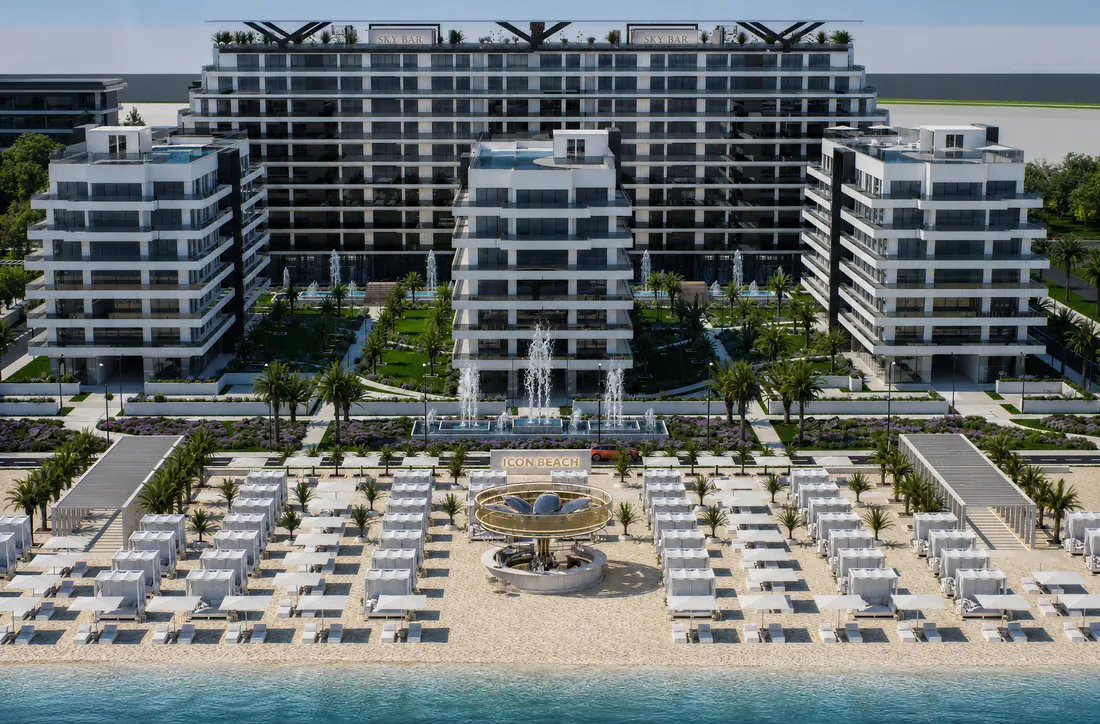The Icon Mamaia Nord, vedere de ansamblu dinspre mare, randare exterioara Unreal Engine 31