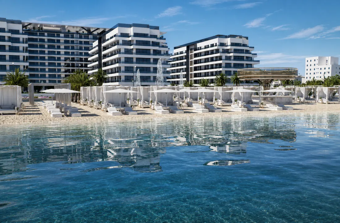 The Icon Mamaia Nord, vedere de ansamblu dinspre mare, randare exterioara Unreal Engine 10