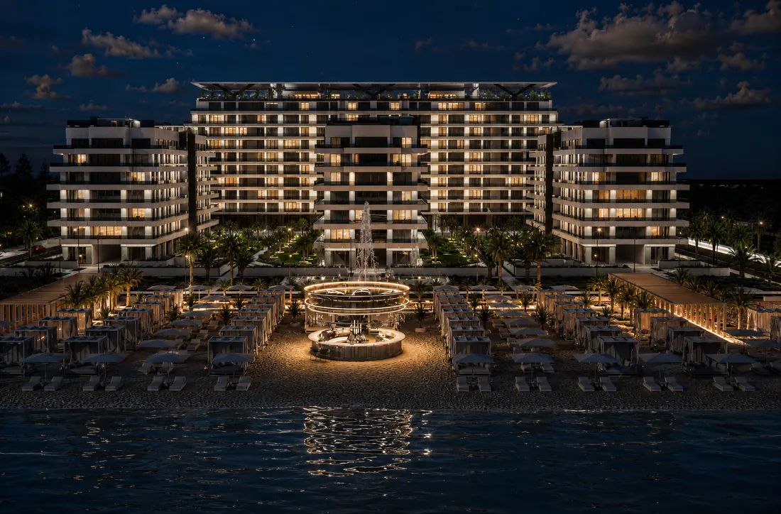 The Icon Mamaia Nord, vedere de ansamblu dinspre mare, randare exterioara Unreal Engine 3