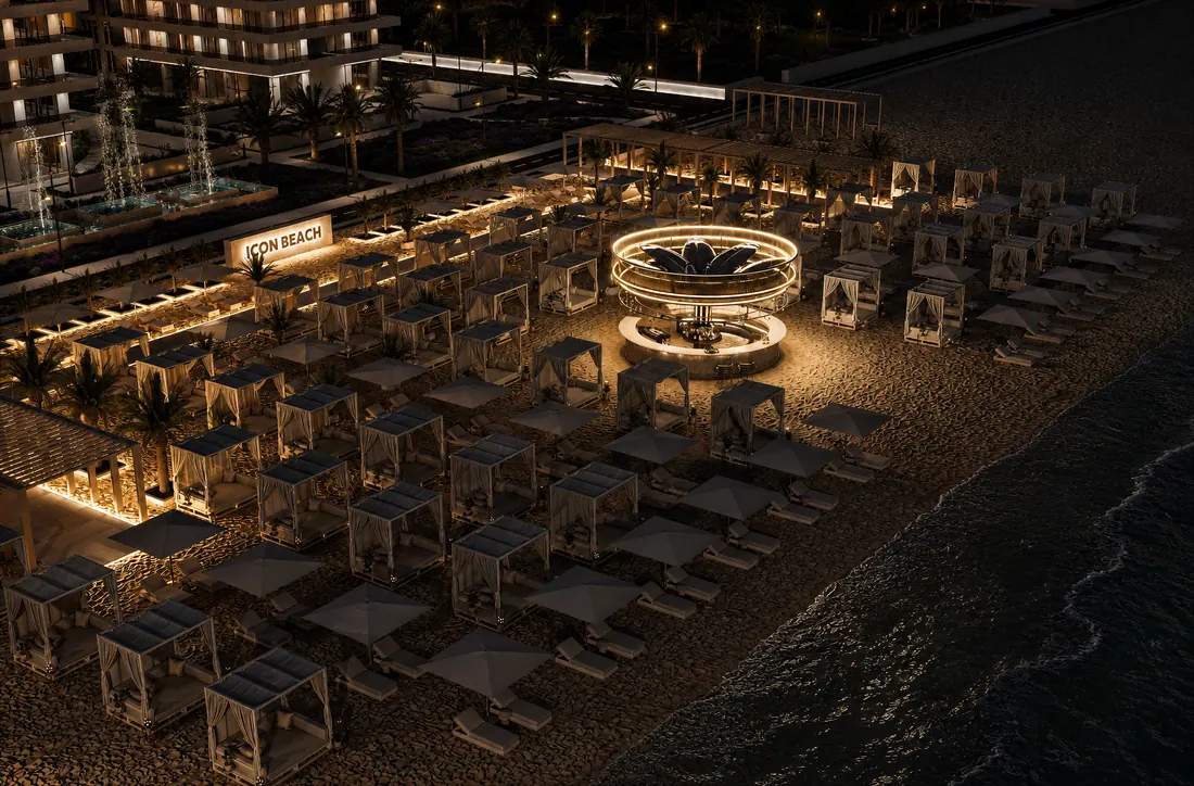 The Icon Mamaia Nord, vedere de ansamblu dinspre mare, randare exterioara Unreal Engine 24