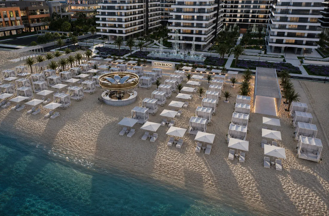 The Icon Mamaia Nord, vedere de ansamblu dinspre mare, randare exterioara Unreal Engine 8