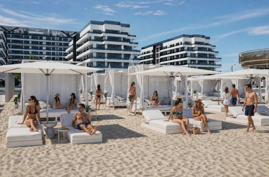 The Icon Mamaia Nord, plaja privata si zona ICON BEACH, randare exterioara Unreal Engine 45