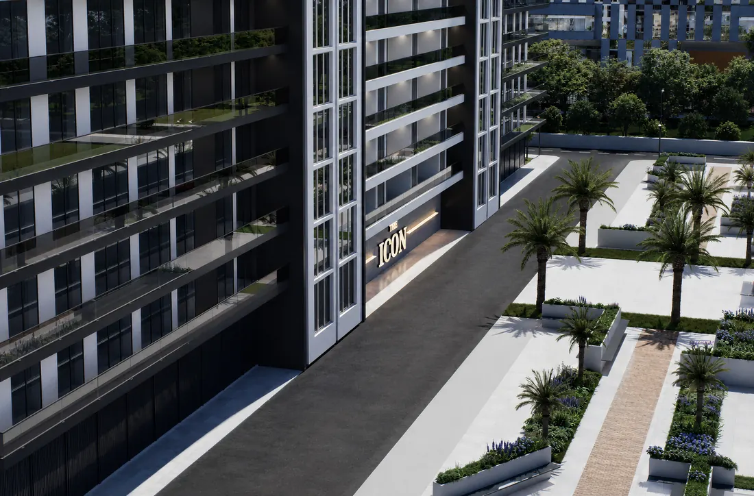 The Icon Mamaia Nord, fatada si semnalistica THE ICON, randare exterioara Unreal Engine 9