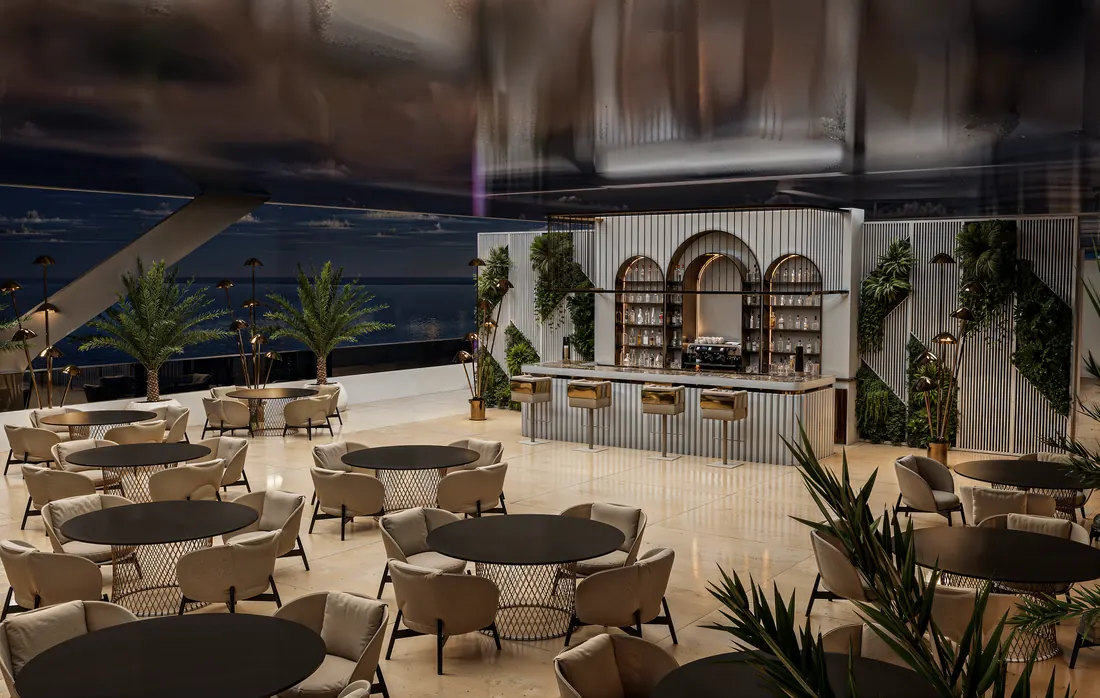 The Icon Mamaia Nord, terasa rooftop si zonele de lounge, randare exterioara Unreal Engine 62