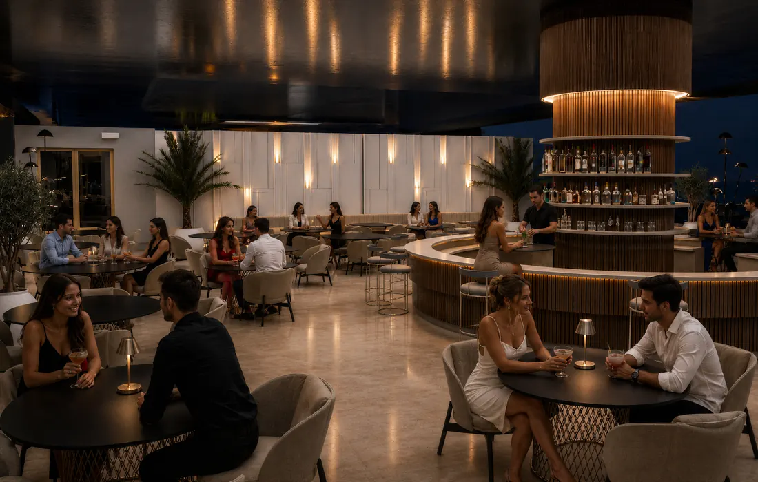 The Icon Mamaia Nord, terasa rooftop si zonele de lounge, randare exterioara Unreal Engine 46