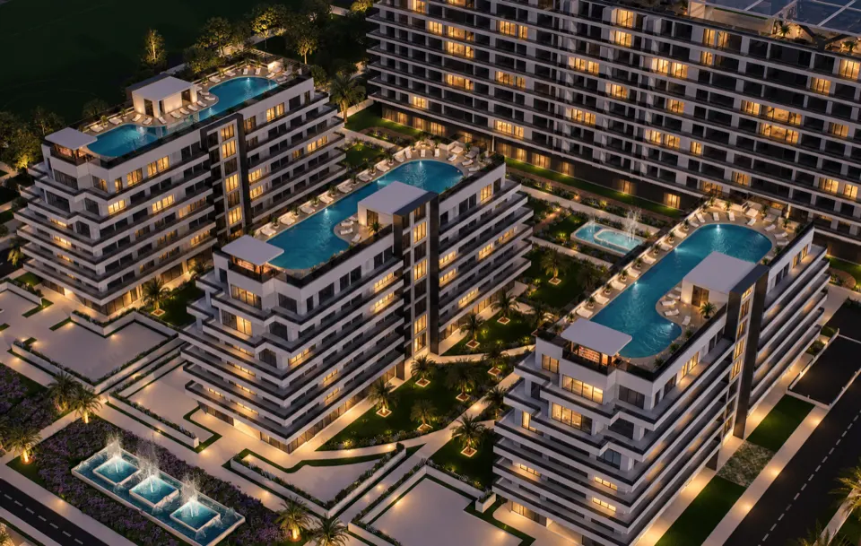 The Icon Mamaia Nord iluminat nocturn pe prima linie la mare, randare noapte perspectiva 40
